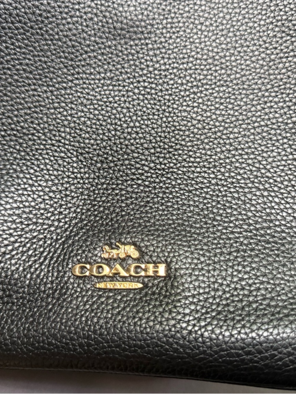 Coach Black Pebbled Leather Shoulder Bag with Gold Hardware - Picture 2 of 7